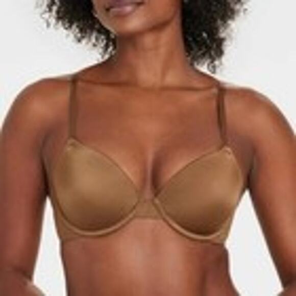 Auden Bra Womens 34C Brown Smooth Light Lift Demi Coverage Comfort Wire Neutral - Picture 1 of 8
